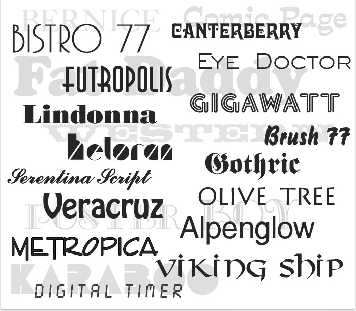 1000 OpenType Fonts for commercial use, each with a 10 user license.