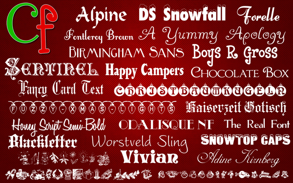 Christmas Fonts for Mac and Windows