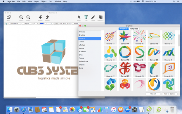 Logo Pop - Mac logo design app with editable SVG graphics