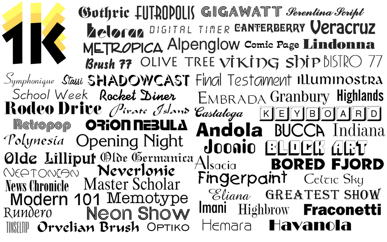 1000 OpenType Fonts for Mac and Windows | MacAppware