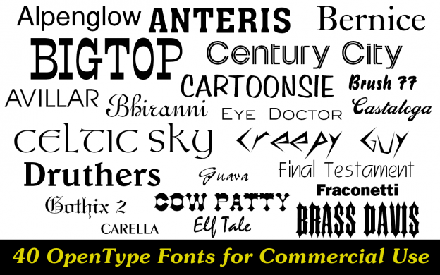 40 commercial use fonts
